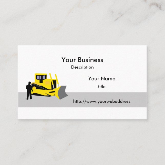 Carte de visite de construction de Bulldozer (Devant)