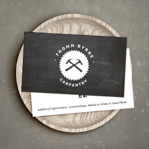 Carte de visite de construction de menuiserie rust