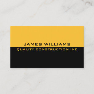 Carte de visite de construction jaune noir