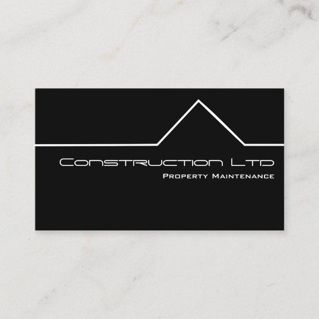 Carte de visite de construction noir et blanc (Devant)