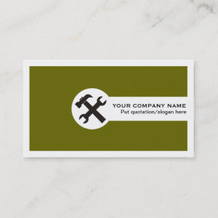 Carte de visite de construction vert olive