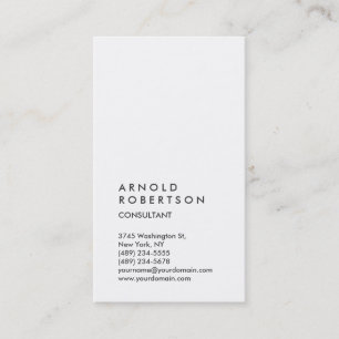 Carte de visite de consultant à tendance blanche v