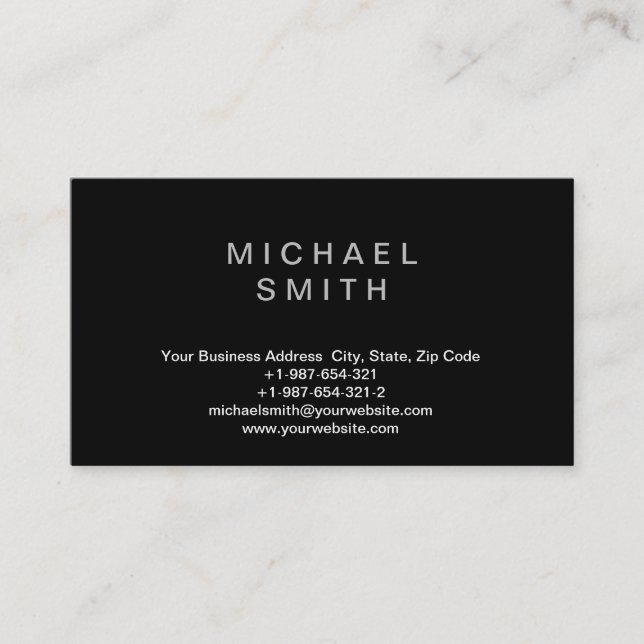Carte de visite de consultant Black White tendance (Devant)