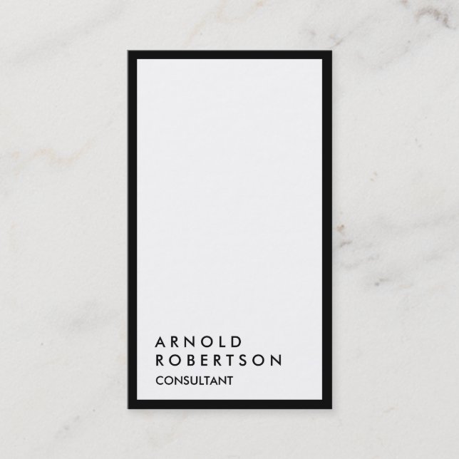 Carte de visite de consultant blanc à bordure noir (Devant)