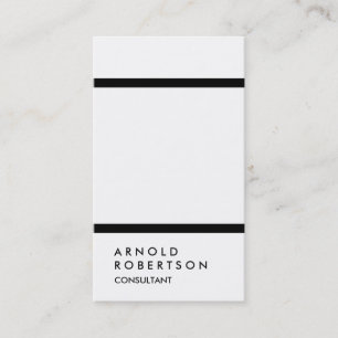 Carte de visite de consultant blanc en ligne noire