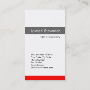 Carte de visite de consultant blanc gris-rouge