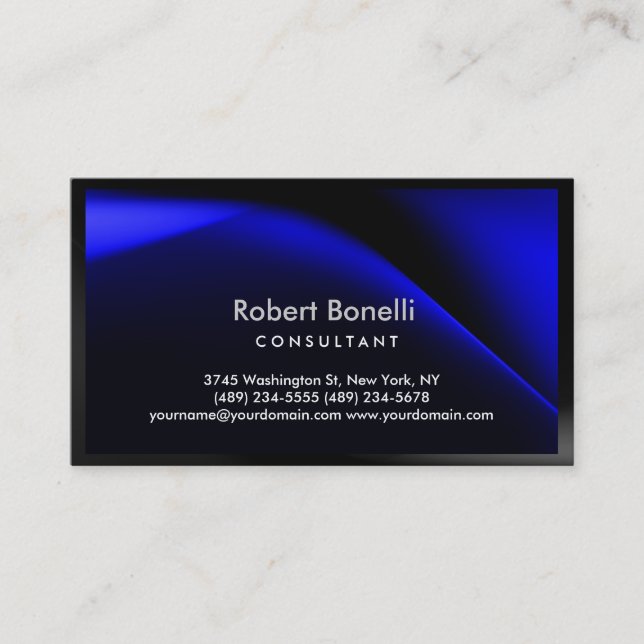 Carte de visite de consultant bleu moderne (Devant)