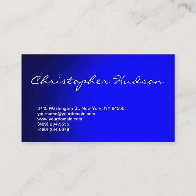 Carte de visite de consultant de script bleu (Devant)