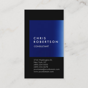 Carte de visite de consultant en bande bleue noire