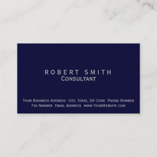 Carte de visite de consultant en bleu foncé