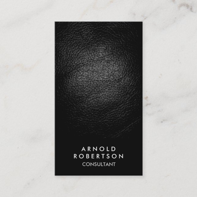 Carte de visite de consultant en cuir noir (Devant)