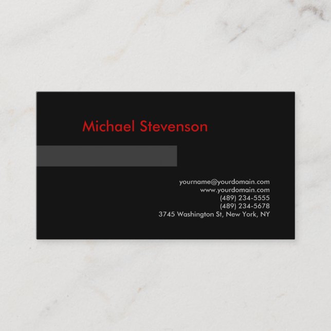 Carte de visite de consultant en gris noir (Devant)