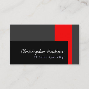 Carte de visite de consultant en gris noir rouge