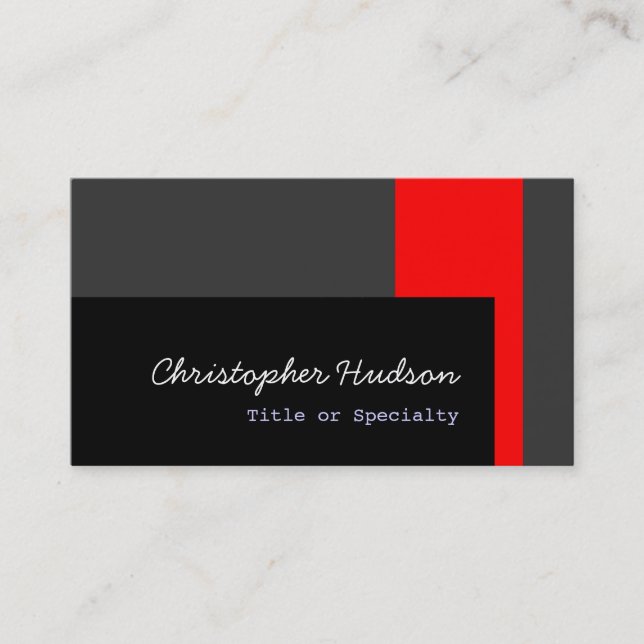 Carte de visite de consultant en gris noir rouge (Devant)