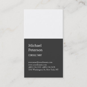 Carte de visite de consultant en gris rayé blanc t