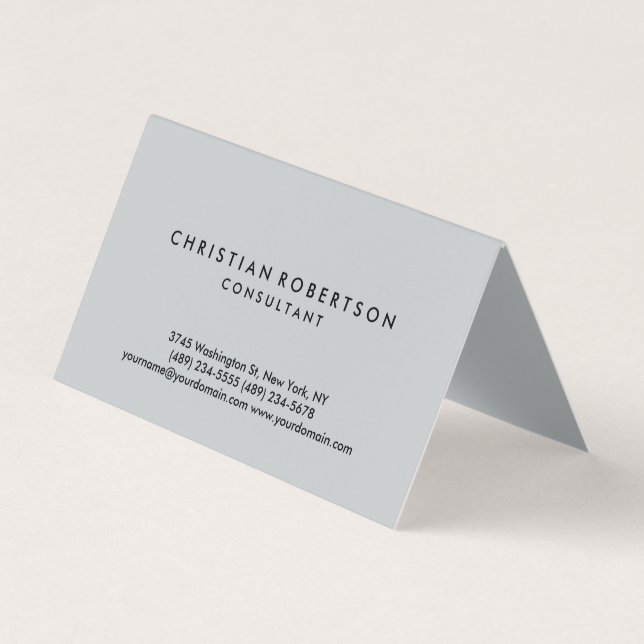 Carte de visite de consultant en gris simple et te (Devant)