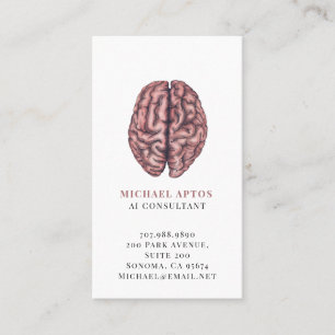 Carte de visite de consultant en IA avec cerveau i