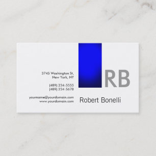 Carte de visite de consultant en monogramme bleu b