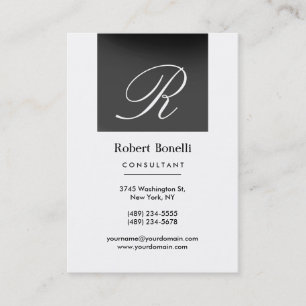 Carte de visite de consultant en monogramme gris b