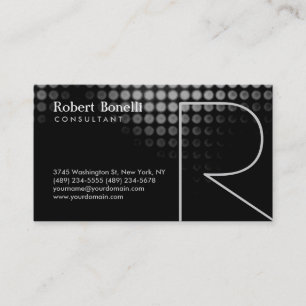 Carte de visite de consultant en monogramme noir