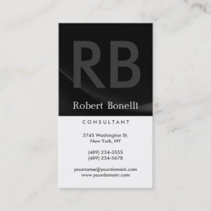 Carte de visite de consultant en monogramme noir b
