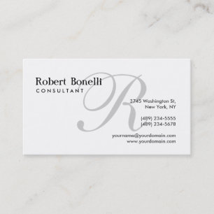 Carte de visite de consultant en monogramme noir b