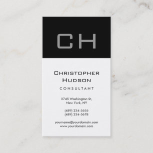 Carte de visite de consultant en monogramme noir b