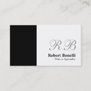 Carte de visite de consultant en monogramme noir b