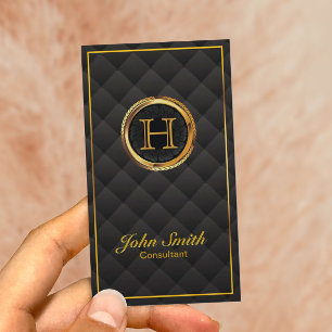 Carte de visite de consultant en monogramme or de 
