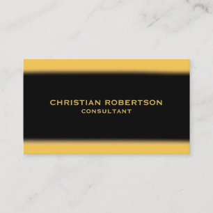 Carte de visite de consultant en or jaune noir