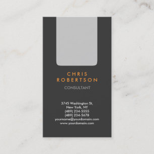 Carte de visite de consultant en orange gris verti