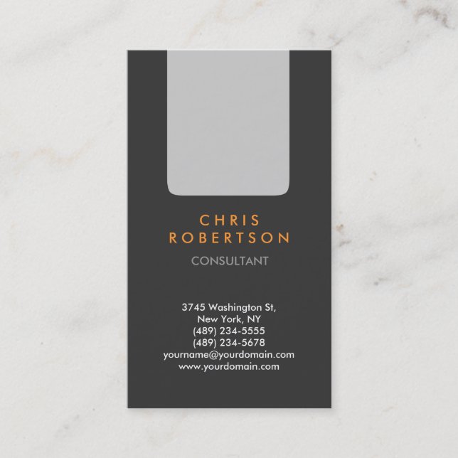 Carte de visite de consultant en orange gris verti (Devant)