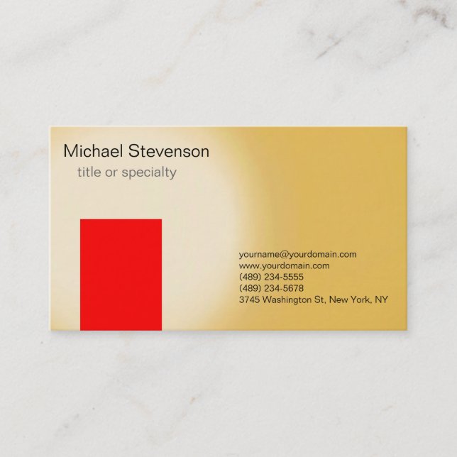 Carte de visite de consultant jaune rouge (Devant)