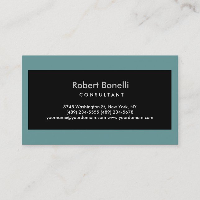 Carte de visite de consultant moderne gris bleu cl (Devant)