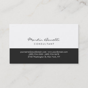 Carte de visite de consultant moderne simple gris 
