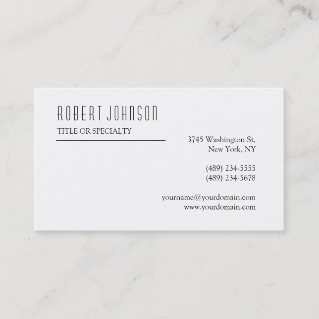 Carte de visite de consultant noir blanc (Devant)