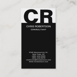 Carte de visite de consultant noir noir