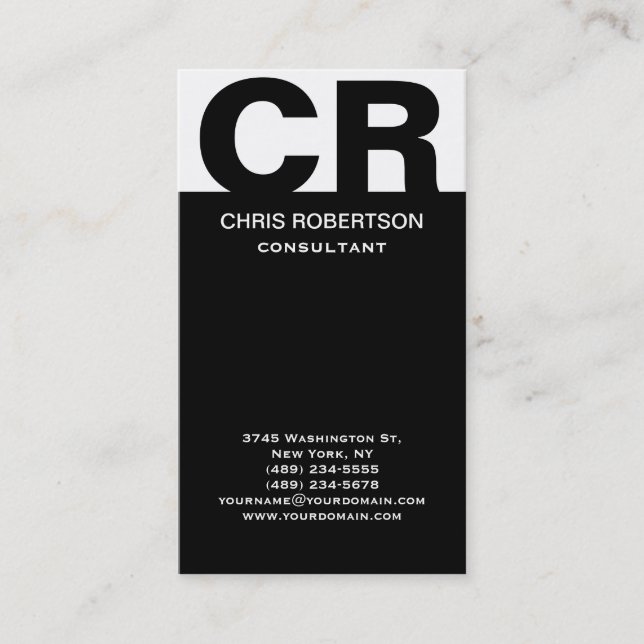 Carte de visite de consultant noir noir (Devant)