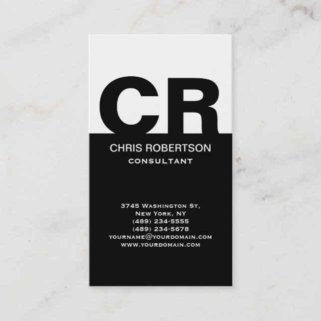 Carte de visite de consultant noir noir (Devant)