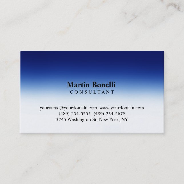 Carte de visite de consultant professionnel Blue W (Devant)