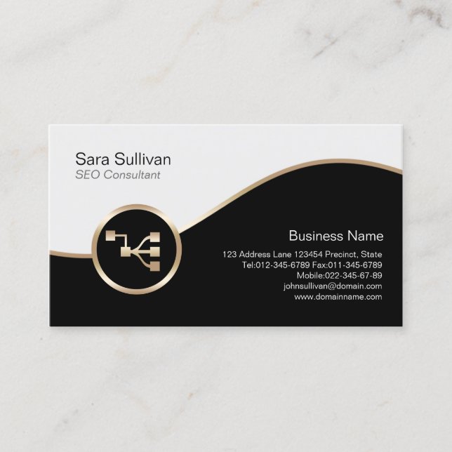Carte de visite de consultant SEO Icon Network Poi (Devant)