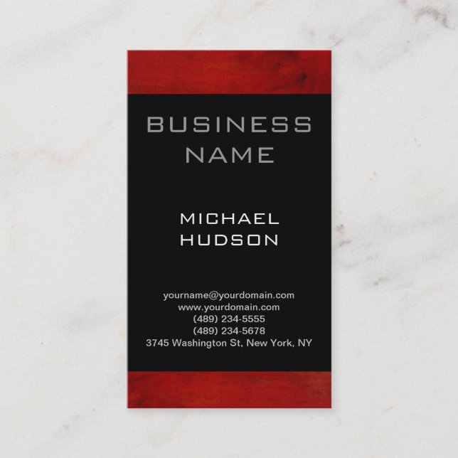 Carte de visite de consultant simple en rouge noir (Devant)