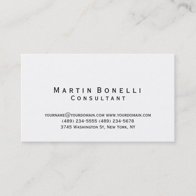 Carte de visite de consultant simple moderne (Devant)
