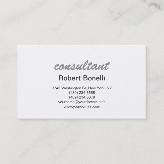 Carte de visite de consultant simple moderne (Devant)