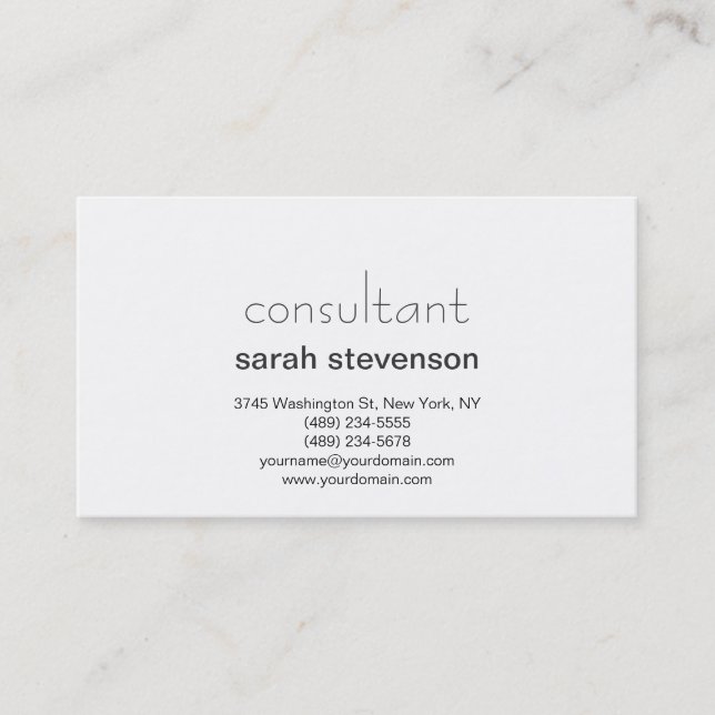 Carte de visite de consultant simple moderne (Devant)