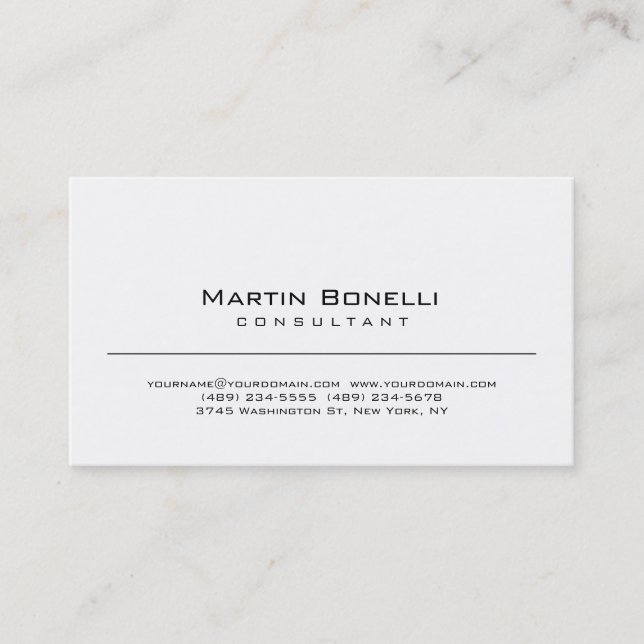 Carte de visite de consultant simple moderne (Devant)