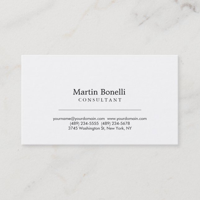 Carte de visite de consultant simple moderne (Devant)