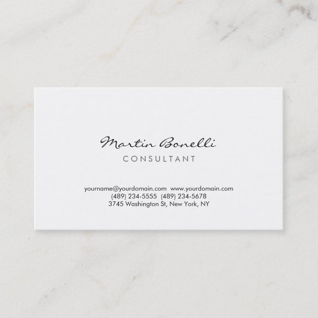 Carte de visite de consultant simple moderne (Devant)
