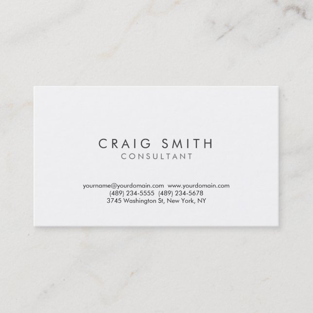 Carte de visite de consultant simple moderne (Devant)