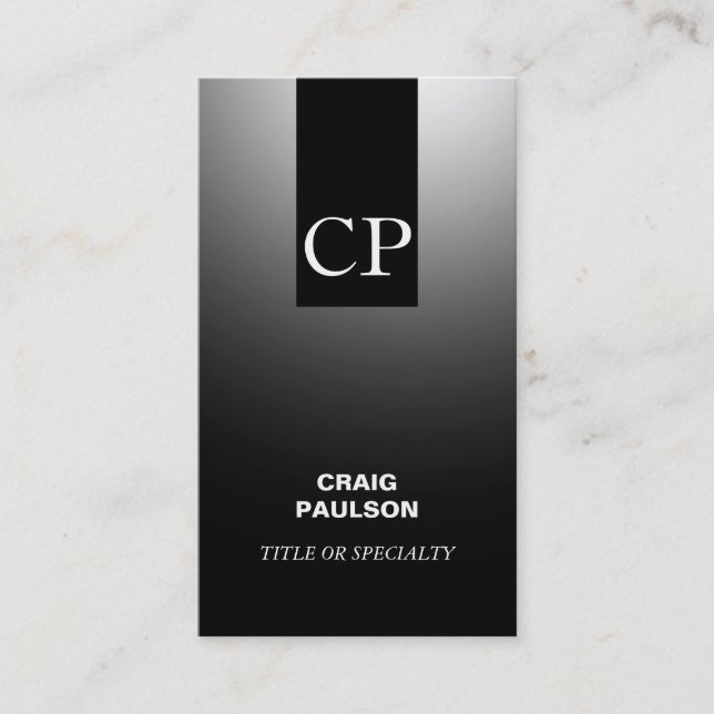 Carte de visite de consultant simple Monogram Plai (Devant)